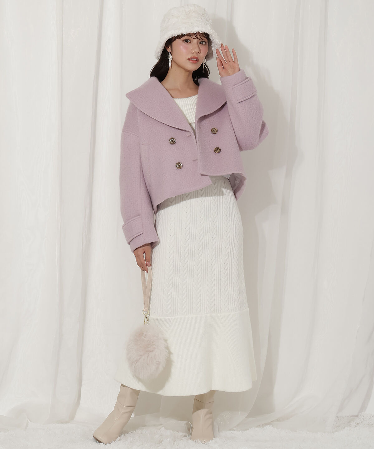 WILLSELECTION「Wボタンシャギーショートコート」|その他|