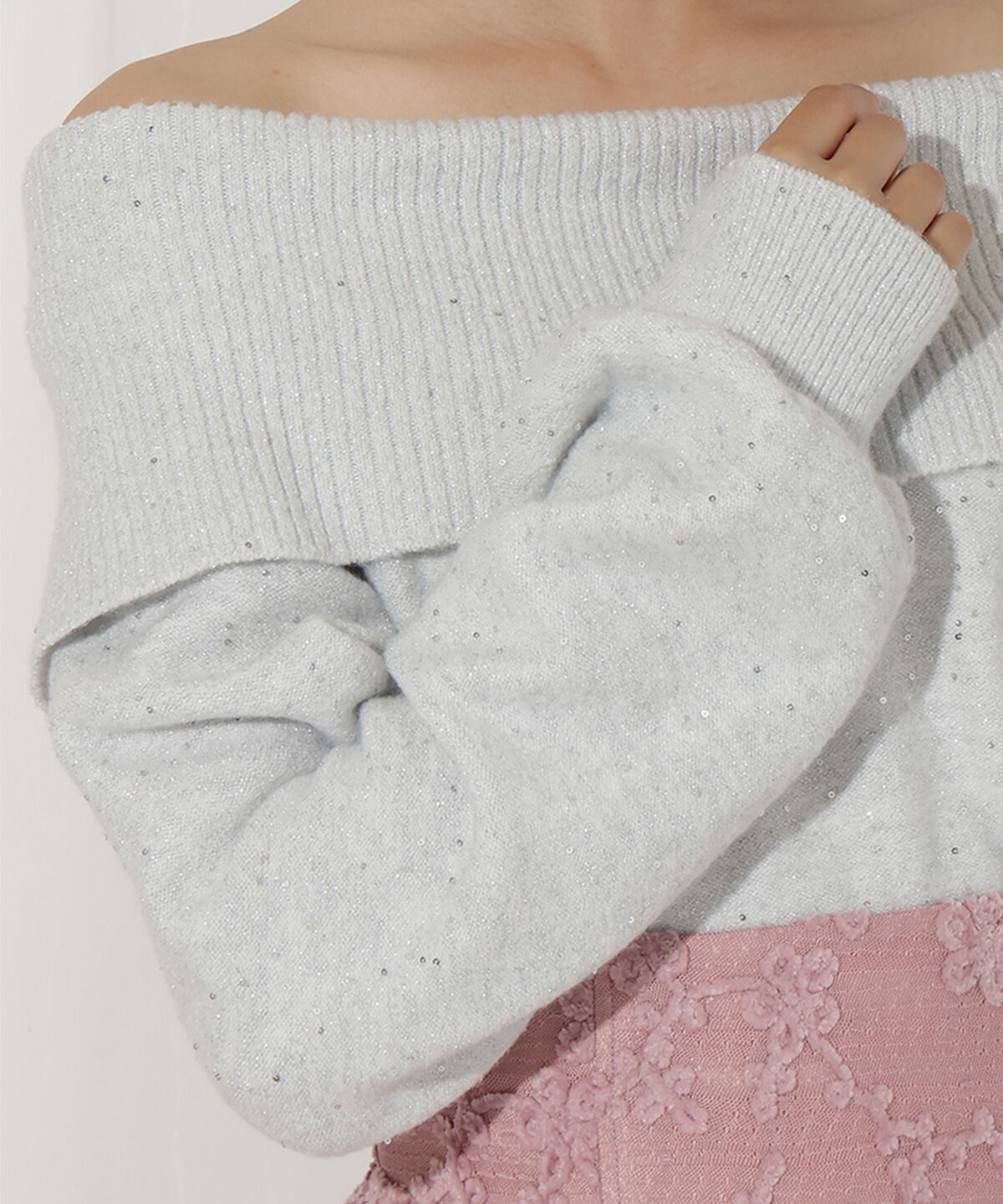 WILLSELECTION「ラメオフタートルニットプルオーバー」|ニット・セーター|