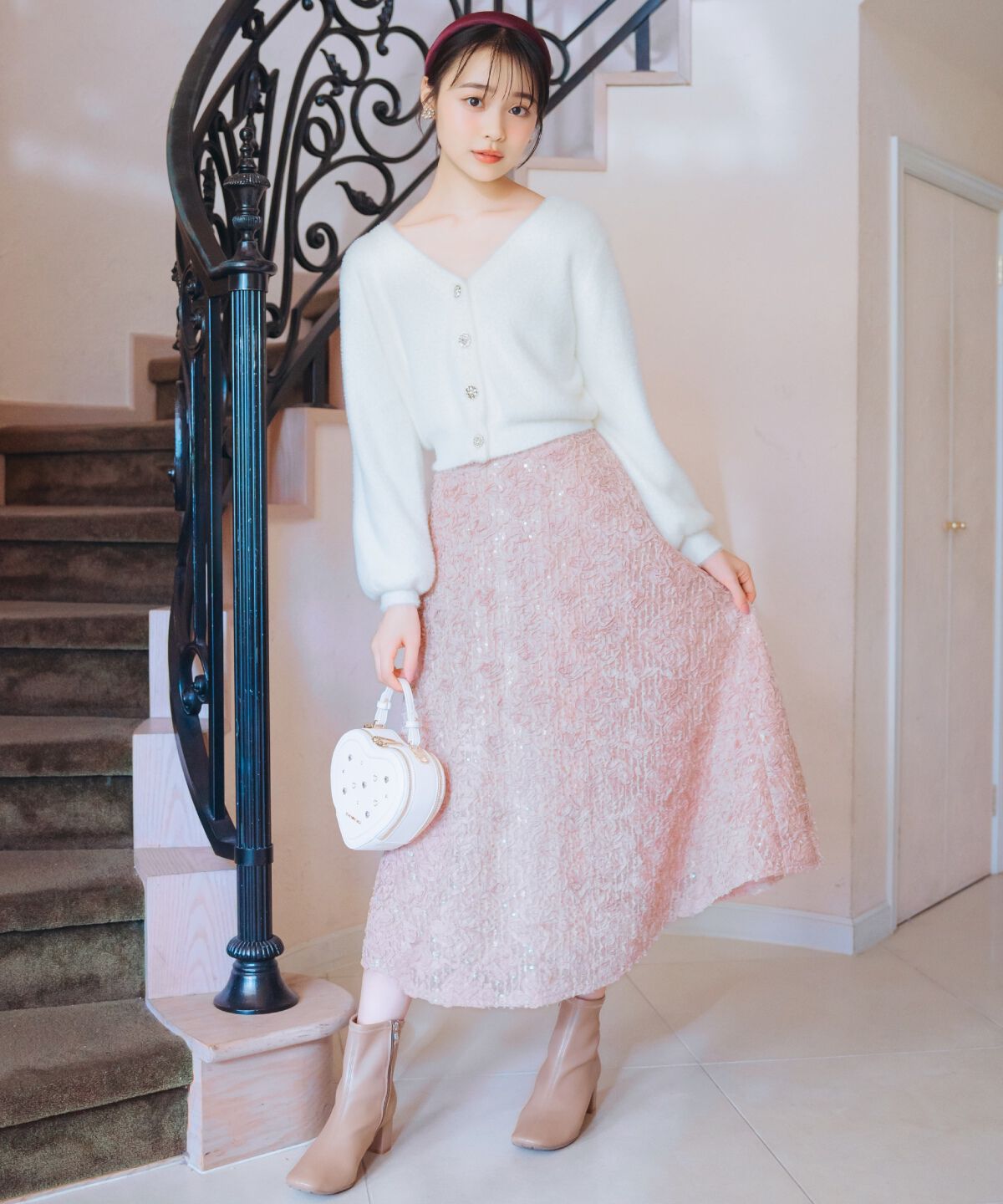 WILLSELECTION「キラキラフラワーチュールフレアスカート」|フレア|