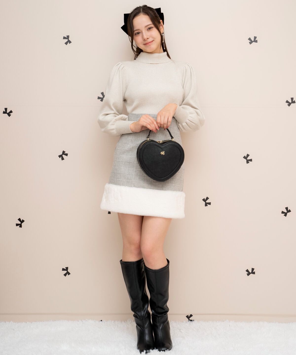 WILLSELECTION「裾ファーハイウエストミニスカート」|台形|