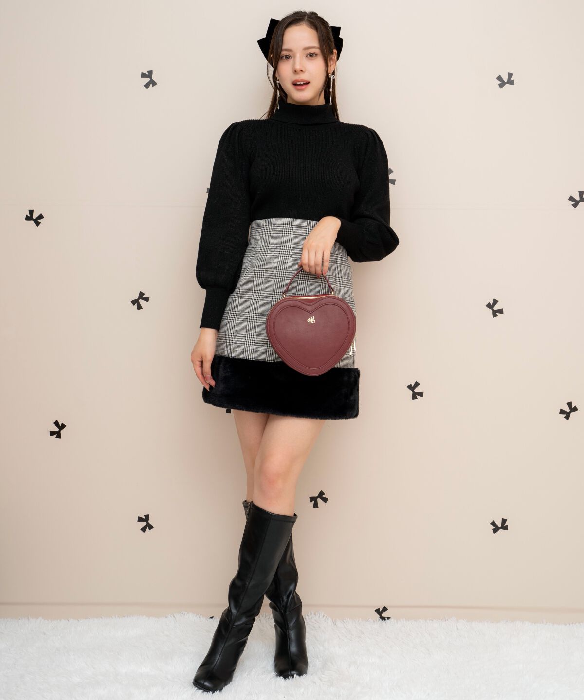 WILLSELECTION「裾ファーハイウエストミニスカート」|台形|