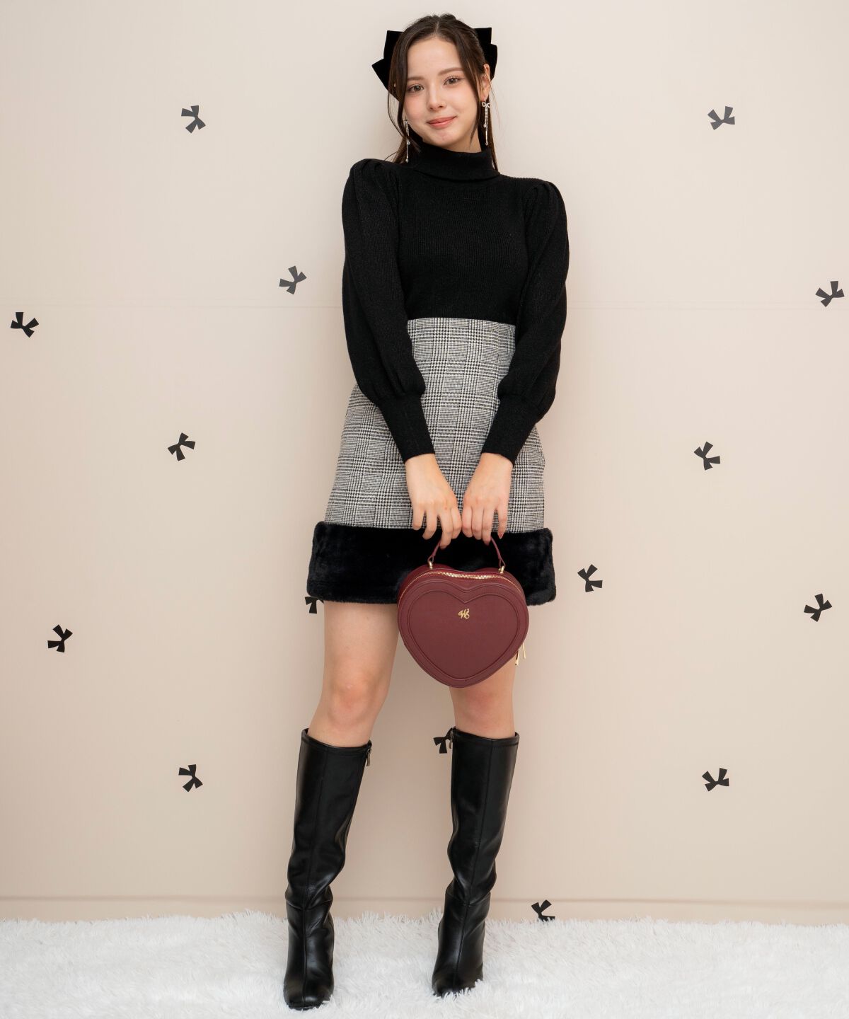 WILLSELECTION「裾ファーハイウエストミニスカート」|台形|