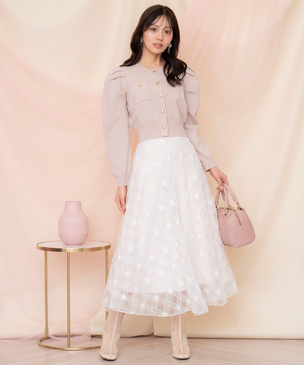 WILLSELECTION「フラワーチュールフレアスカート」|フレア|