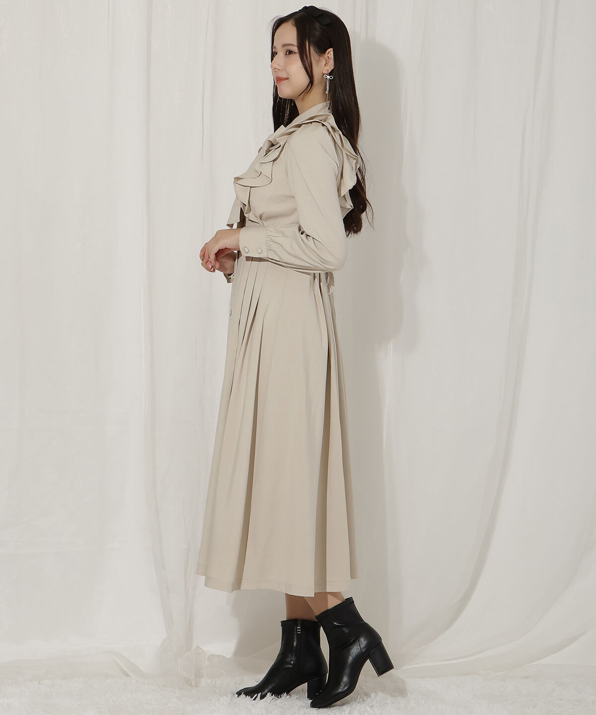 WILLSELECTION「ペタルフリルリボンタイシャツワンピース」|ワンピース|