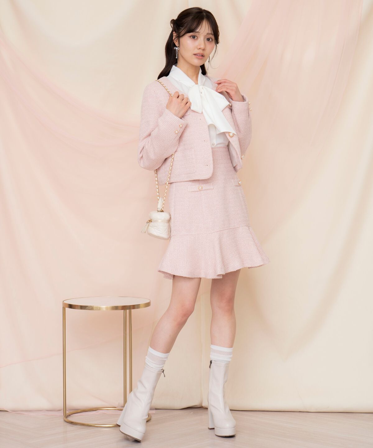 WILLSELECTION「ラメツイードノーカラージャケット」|ノーカラージャケット|