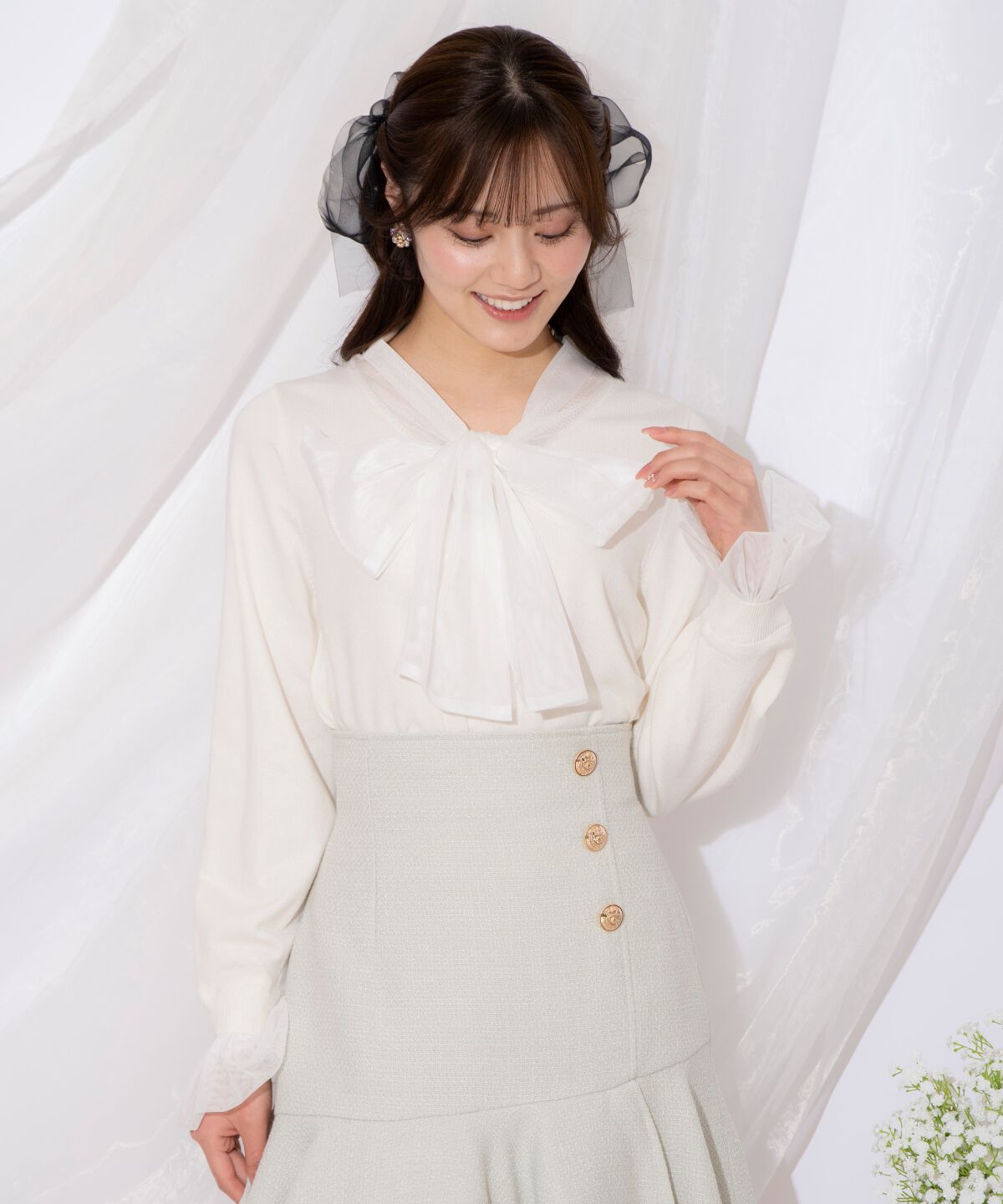 WILLSELECTION「レイヤード風ボウタイニット」|ニット・セーター|