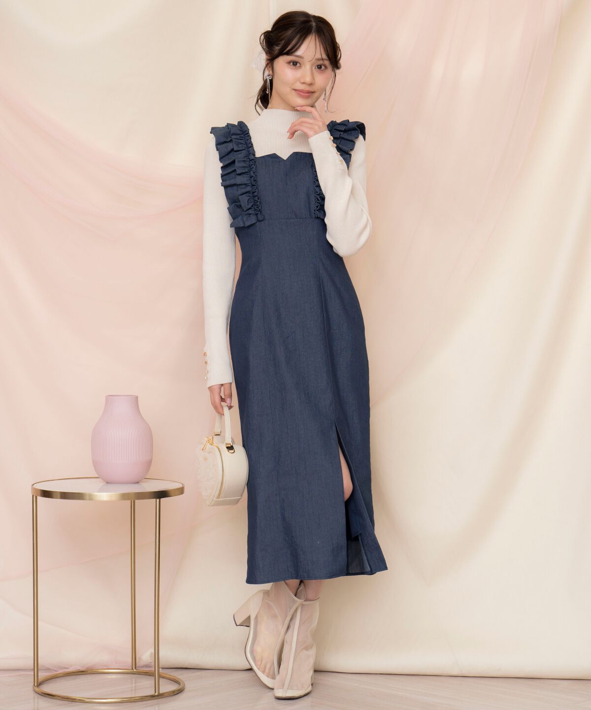 WILLSELECTION「フリルショルダースリットワンピース」|ワンピース|