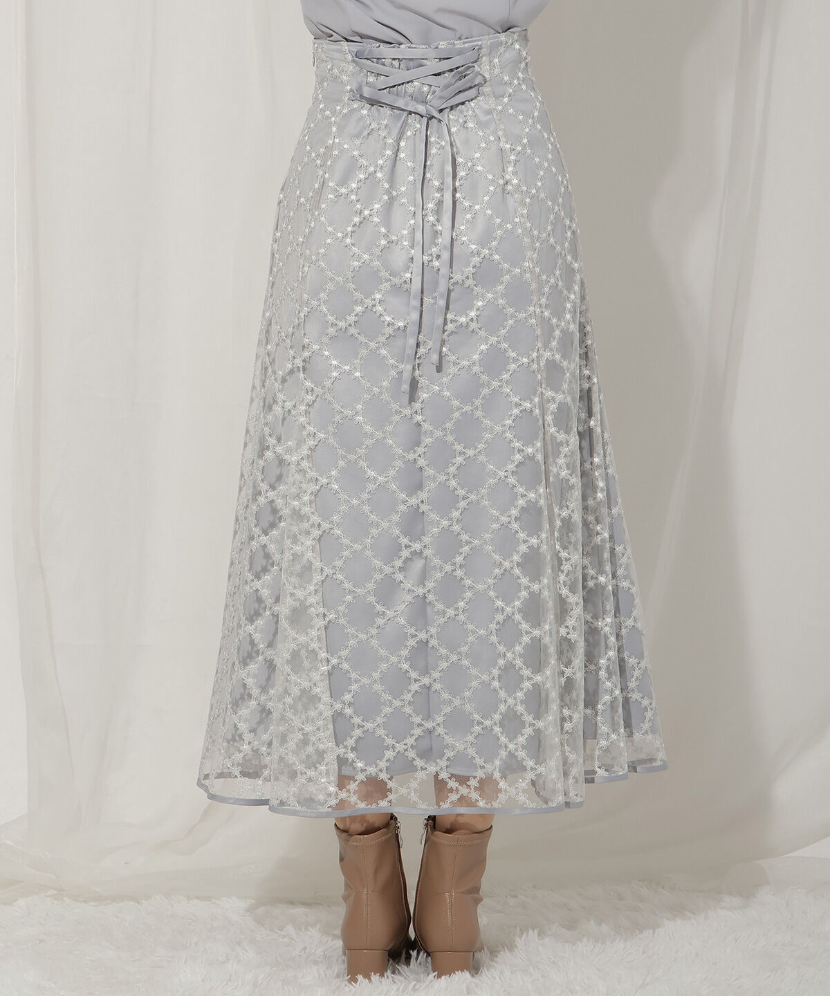 WILLSELECTION「エンブロイダリーチュールソフトマーメイドスカート」|フレア|