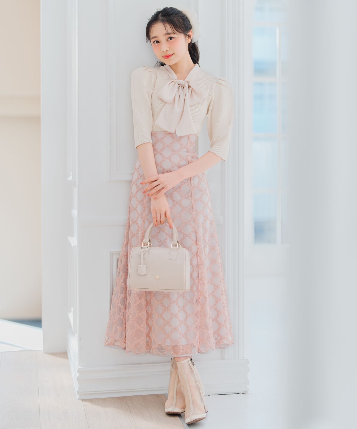 WILLSELECTION「エンブロイダリーチュールソフトマーメイドスカート」|フレア|