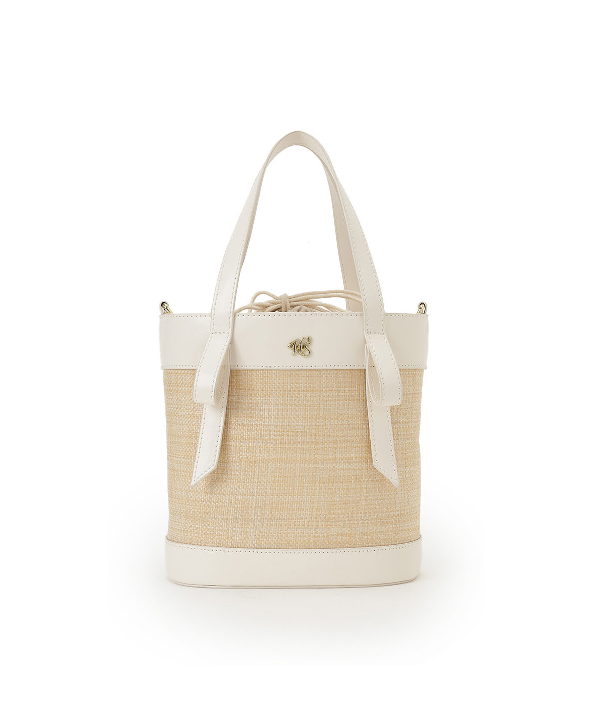 WILLSELECTION「タックリボン雑材コンビバケツバッグ」|ショルダー・メッセンジャー|オフ