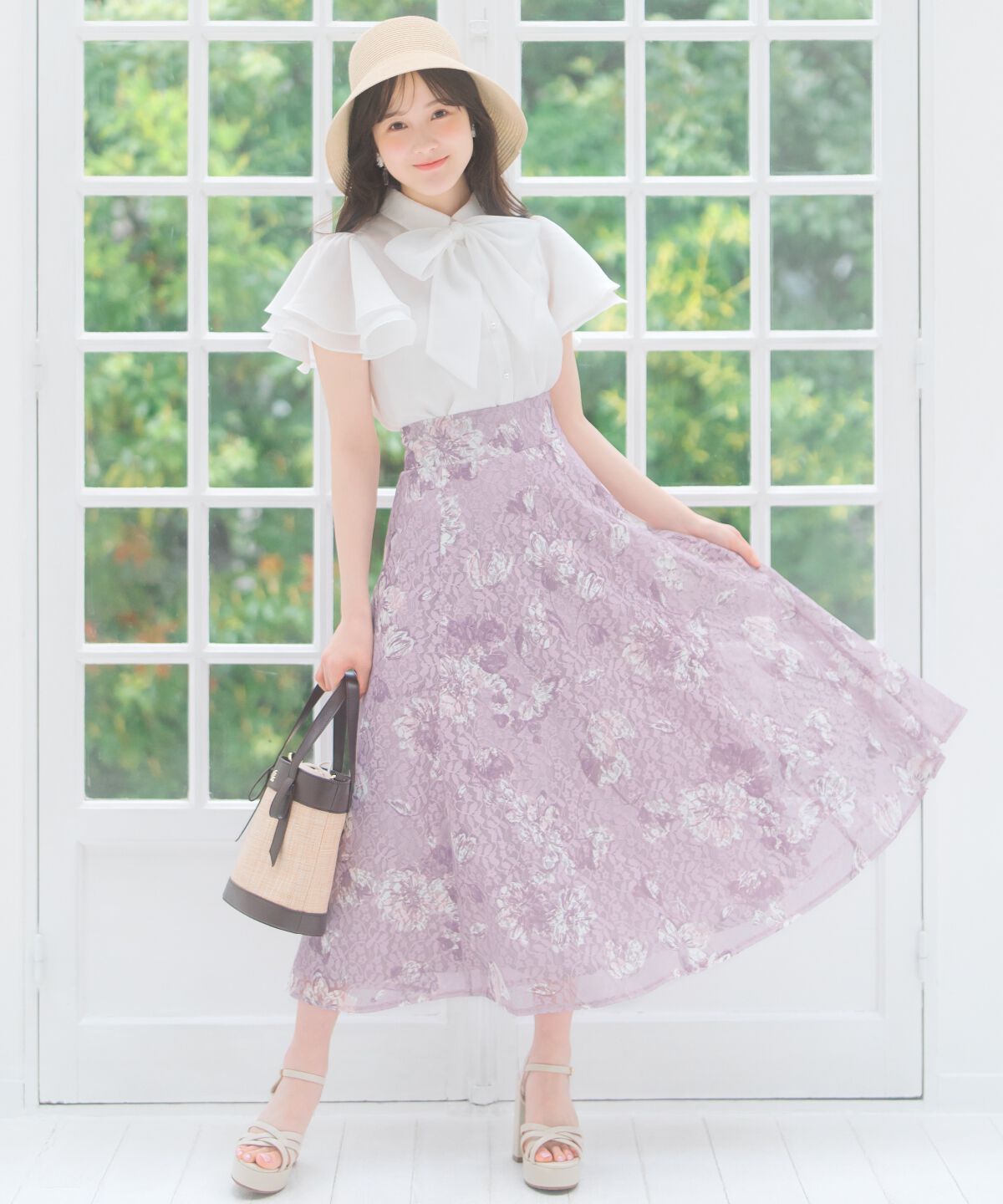 WILLSELECTION「タックリボン雑材コンビバケツバッグ」|ショルダー・メッセンジャー|