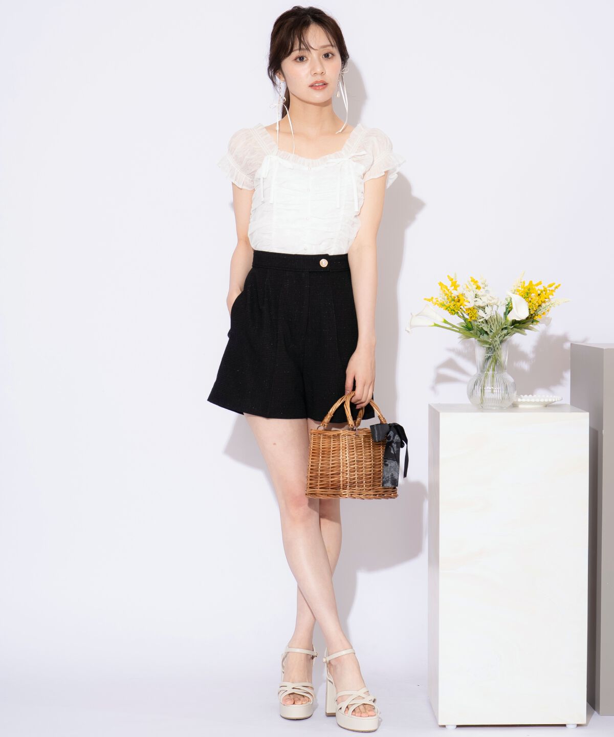 WILLSELECTION「タックデザインショートパンツ」|キュロット|