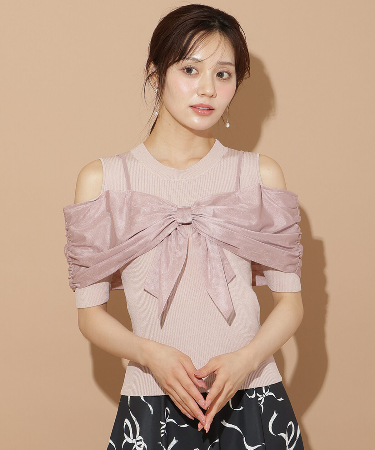 WILLSELECTION「チュールオフショルリブニット」|ニット・セーター|