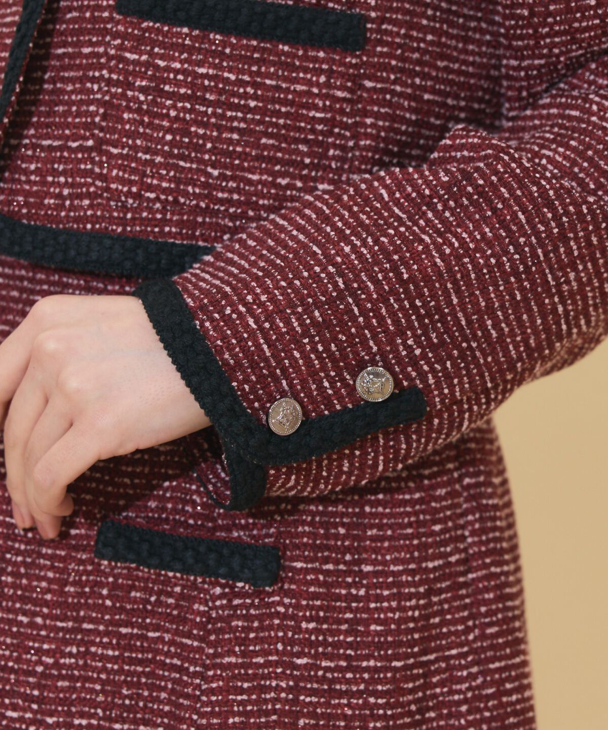 WILLSELECTION「ブレードデザインノーカラーツイードジャケット」|ノーカラージャケット|