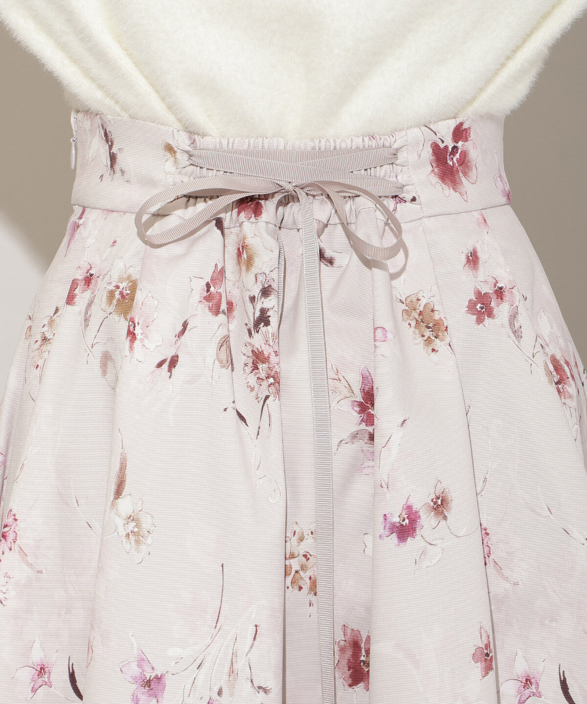 WILLSELECTION「フラワープリントボリュームタックスカート」|フレア|