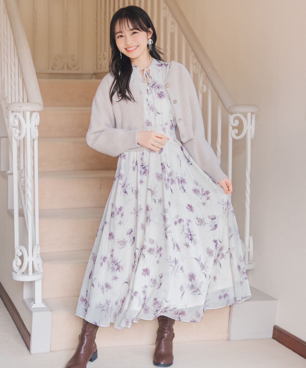 WILLSELECTION「Vネックドロップショルダーカーディガン」|カーディガン|