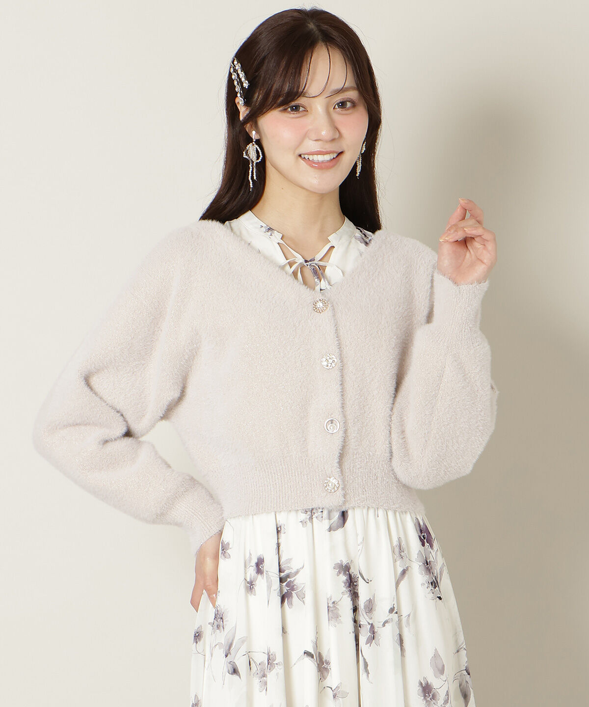 WILLSELECTION「Vネックドロップショルダーカーディガン」|カーディガン|