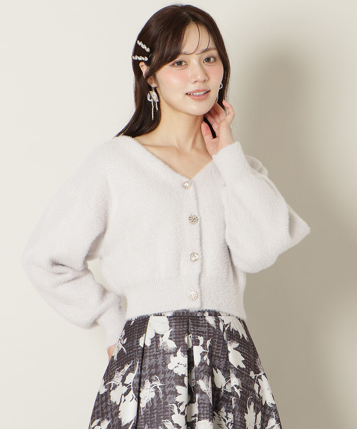 WILLSELECTION「Vネックドロップショルダーカーディガン」|カーディガン|ラベンダー