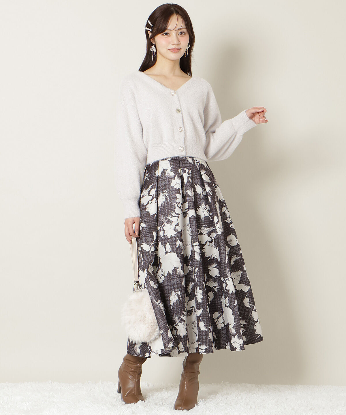 WILLSELECTION「Vネックドロップショルダーカーディガン」|カーディガン|