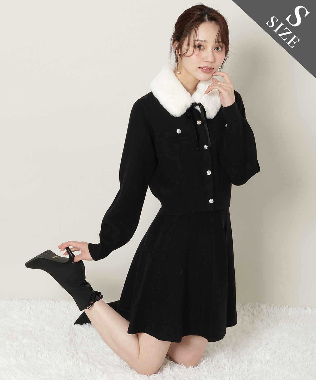 WILLSELECTION「ファーティペット付きニットSETUP」|ワンピース|