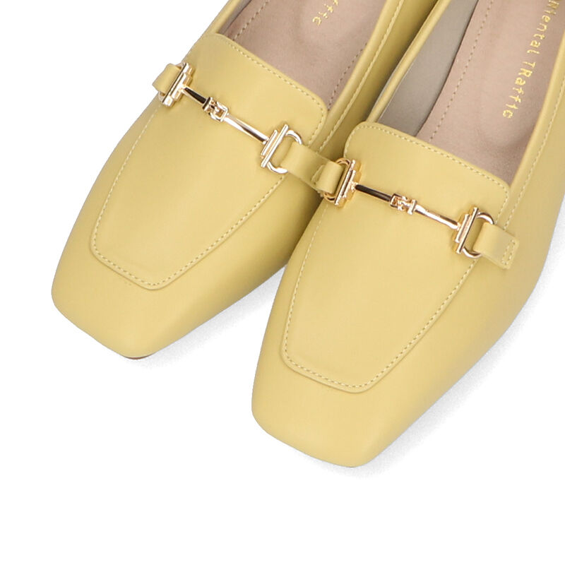 WA Oriental TRaffic「【定番】メタリックラインビットヒールローファー/32303 ローファー 人気 売れてる クッション」|パンプス|