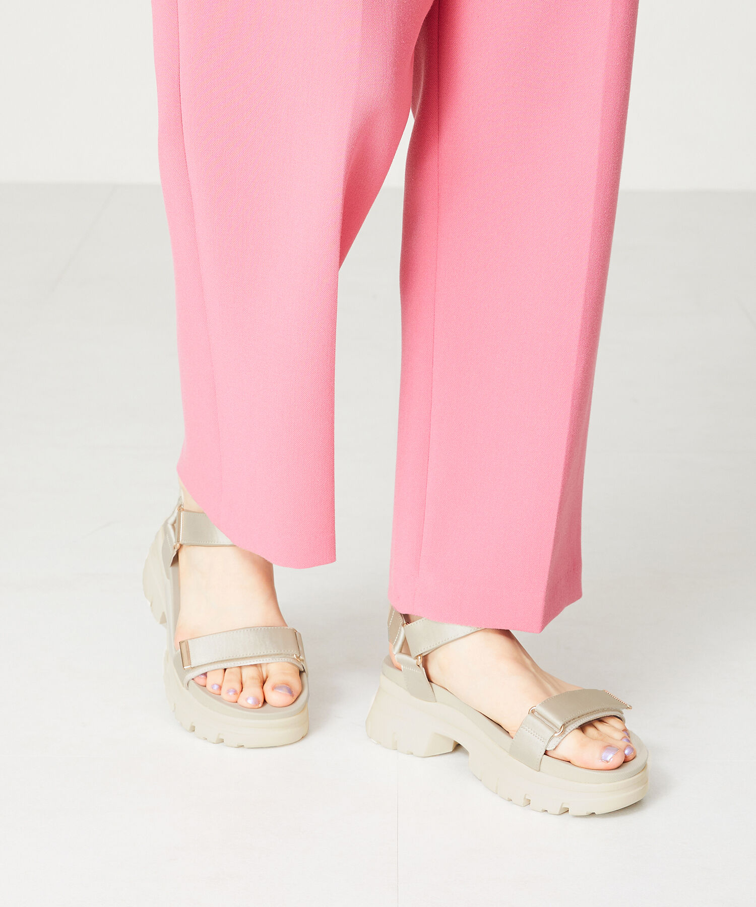 ORiental TRaffic「【アウトレット価格】サテンストラップ厚底サンダル/41215」|サンダル|