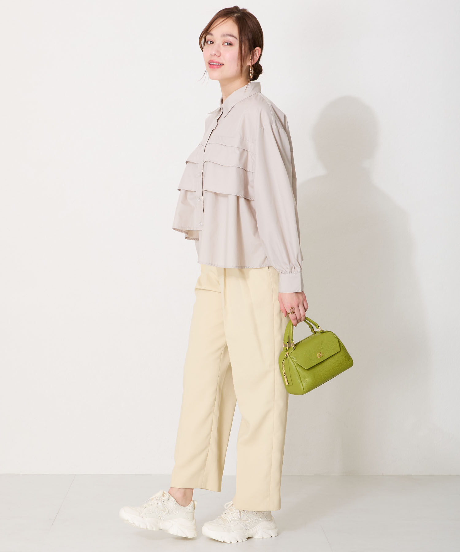 ORiental TRaffic「●2025春夏新作●レース&times;ジャガード厚底スニーカー/OT3755」|スニーカー|