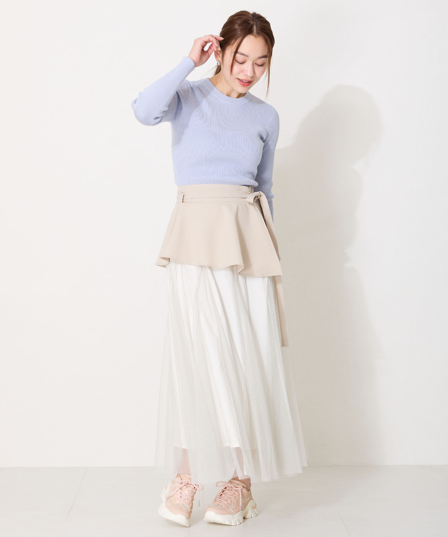 ORiental TRaffic「●2025春夏新作●レース&times;ジャガード厚底スニーカー/OT3755」|スニーカー|