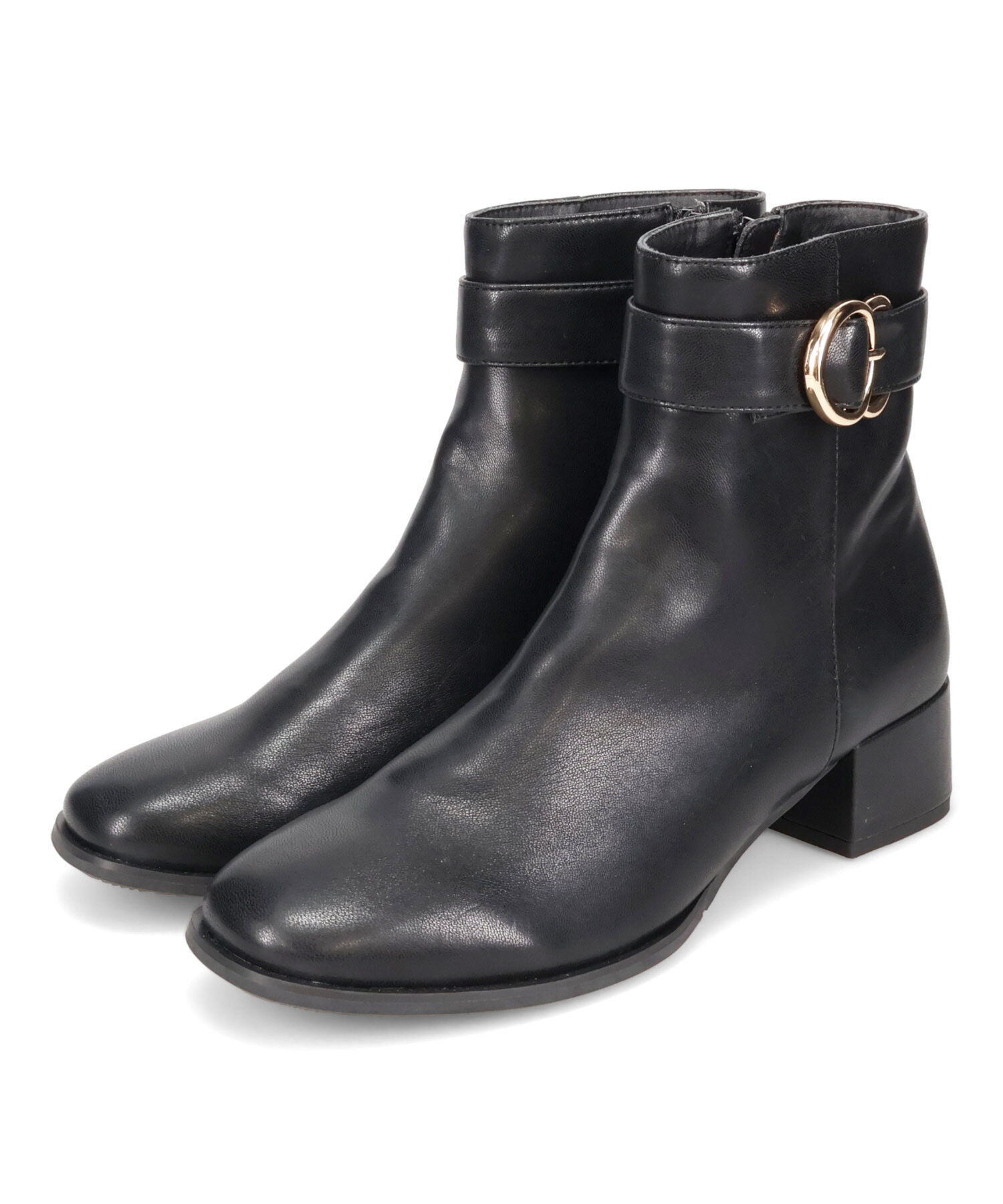 WA Oriental TRaffic「●2025秋冬新作●サークルバックル ショートブーツ /52401 ヒール4.5ｃｍ 太ヒール」|ショートブーツ|