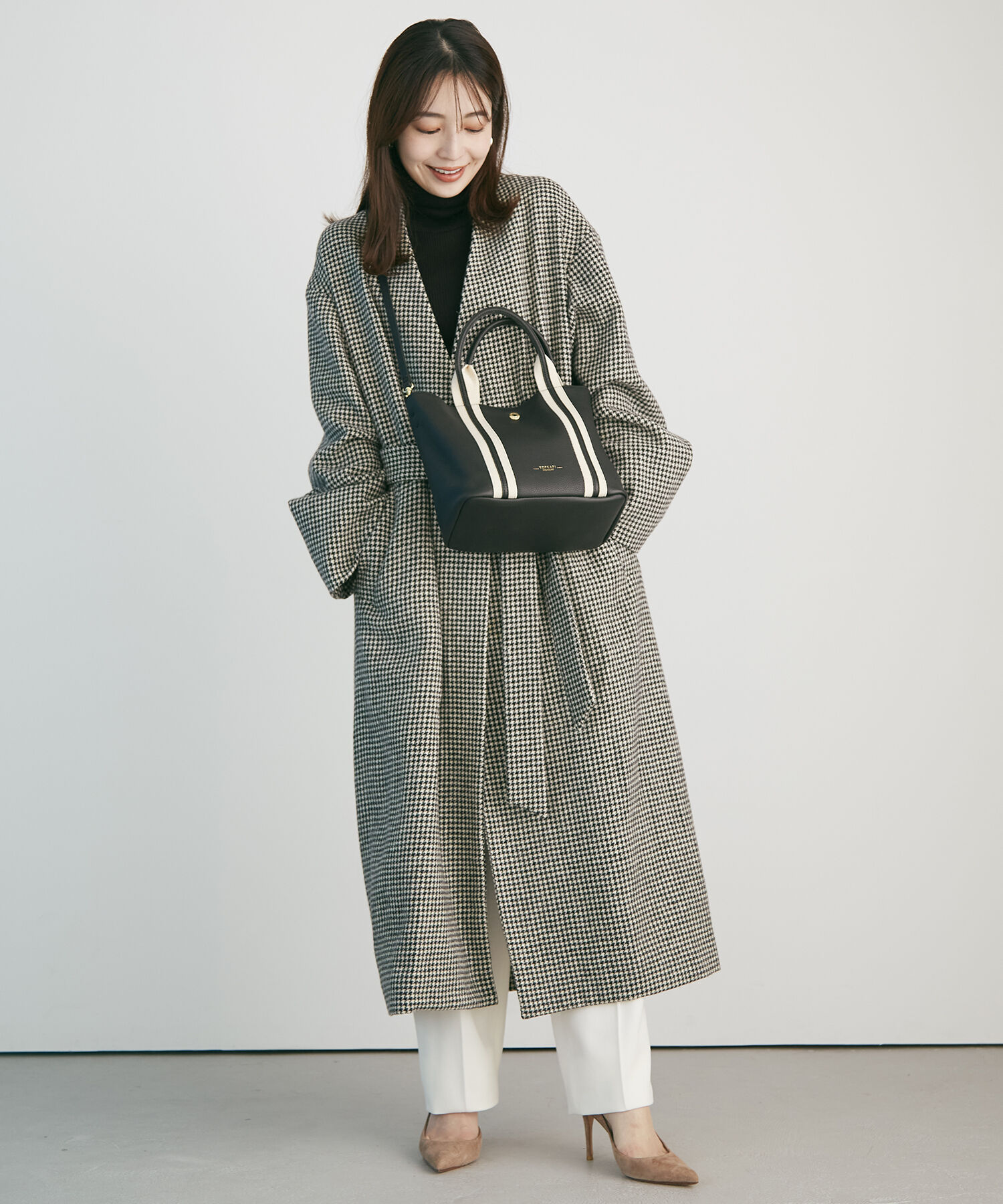 TOPKAPI TREASURE「ソフトシュリンク テープコンビ ミニ トート バッグ ショルダーベルト付」|トートバッグ|