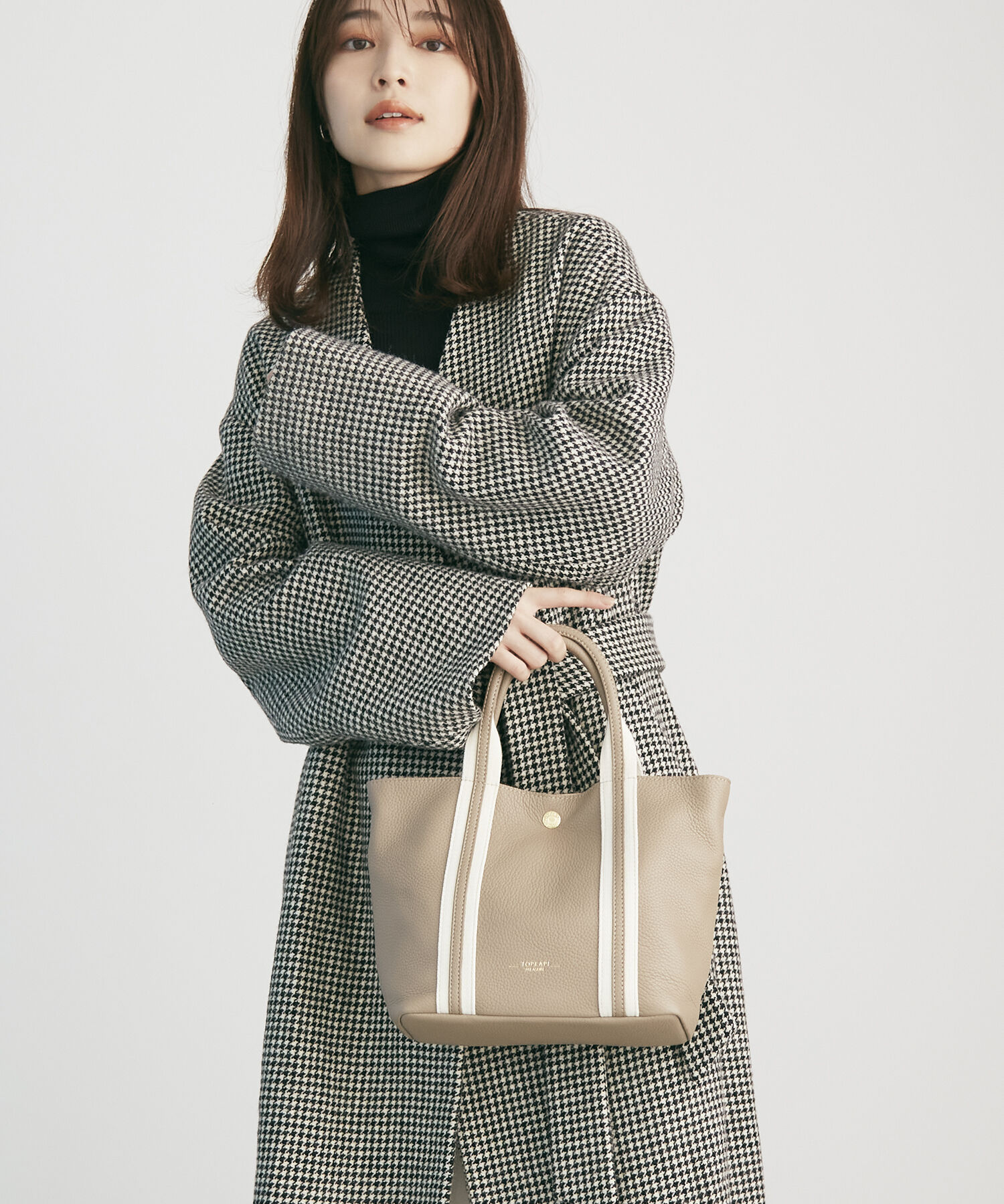 TOPKAPI TREASURE「ソフトシュリンク テープコンビ ミニ トート バッグ ショルダーベルト付」|トートバッグ|