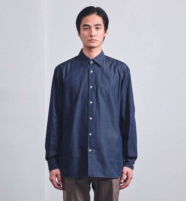 UNITED ARROWS「オーガニックコットン セミワイド ツイルデニムシャツ」|シャツ・ブラウス|