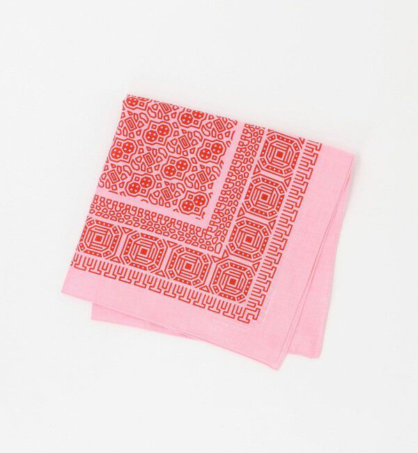 UNITED ARROWS「ジオメトリック バンダナ」|ハンカチ|PINK