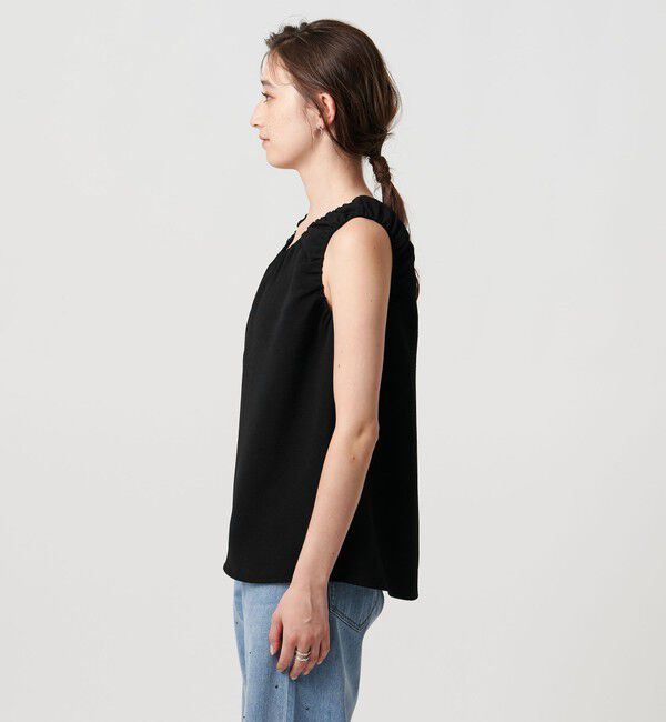 UNITED ARROWS「COMFY ギャザーノースリーブブラウス -吸水速乾 UVカット ウォッシャブル-」|シャツ・ブラウス|