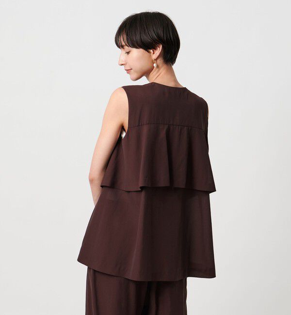 UNITED ARROWS「シアー バックフレア ベスト ‐ウォッシャブル‐」|ベスト・ジレ|DK.BROWN