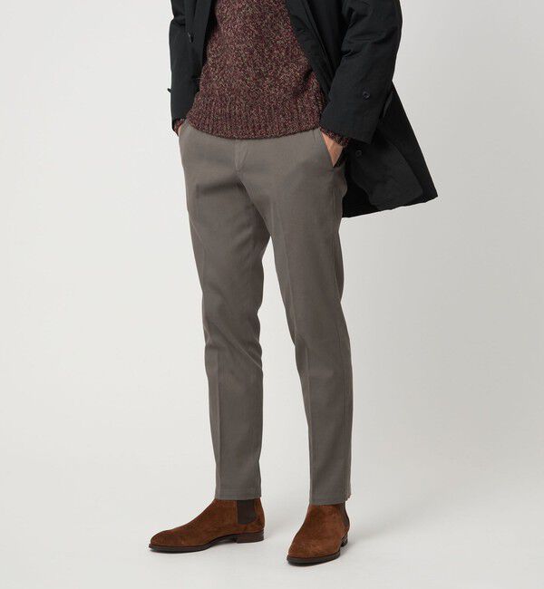 UNITED ARROWS「ピケ ガーメントダイ スリムテーパード ノープリーツパンツ」|チノ|