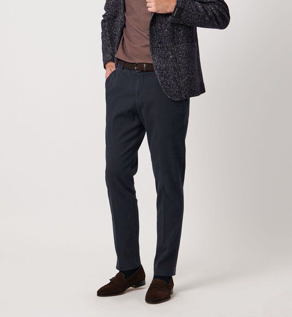 UNITED ARROWS「ピケ ガーメントダイ スリムテーパード ノープリーツパンツ」|チノ|