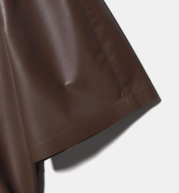 UNITED ARROWS「レザーライク ギャザー ブラウス ウォッシャブル」|シャツ・ブラウス|