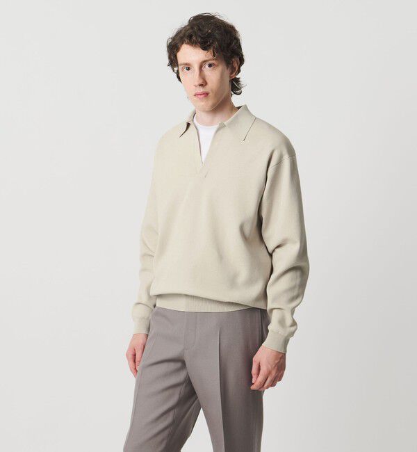 UNITED ARROWS「フォーシーズンズ ミラノリブ スキッパー ニット」|ニット・セーター|NATURAL