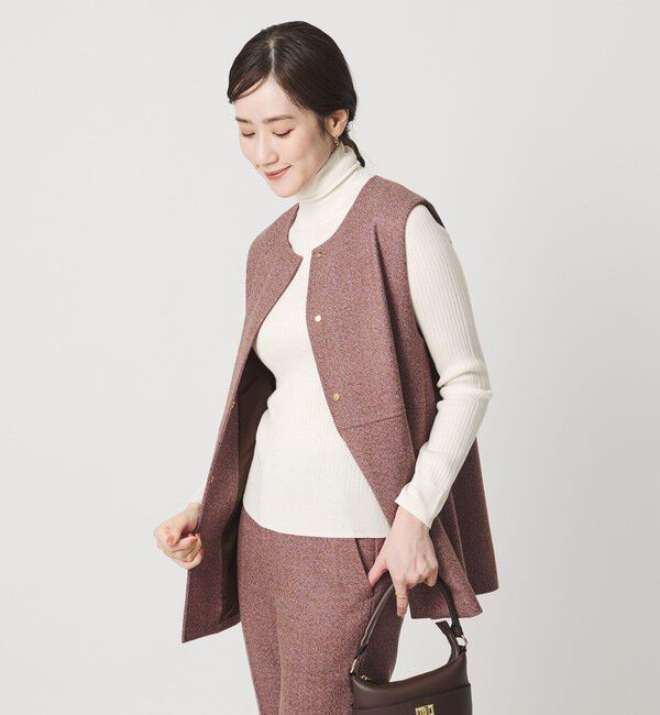 UNITED ARROWS「リブ タートルネック ニット」|ニット・セーター|WHITE