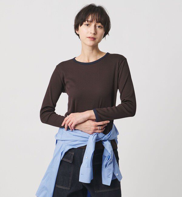 UNITED ARROWS「リブ バイカラー パイピング カットソー」|Tシャツ・カットソー|