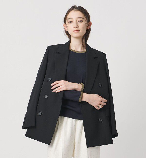 UNITED ARROWS「リブ バイカラー パイピング カットソー」|Tシャツ・カットソー|NAVY