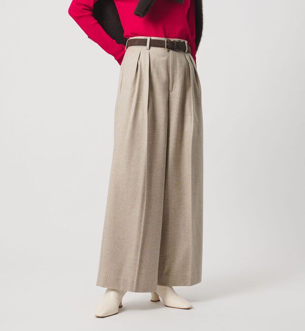 UNITED ARROWS「ツイードライク 2タック ワイド パンツ」|チノ|