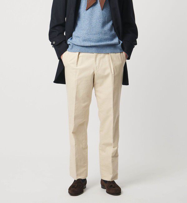 UNITED ARROWS「モールスキン 1プリーツ スラックス」|スラックス|NATURAL