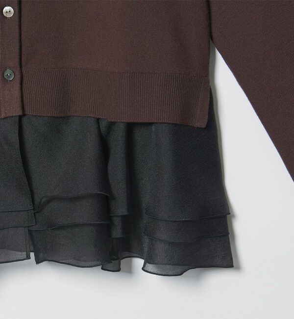 UNITED ARROWS「レディー ポロコンビ  ロングスリーブニット」|カーディガン|