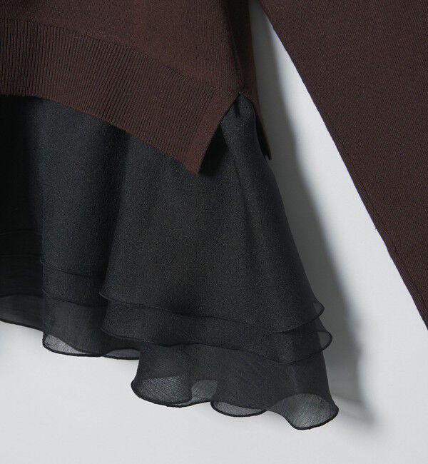 UNITED ARROWS「レディー ポロコンビ  ロングスリーブニット」|カーディガン|