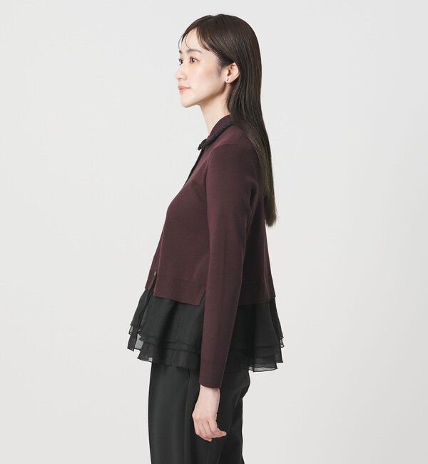 UNITED ARROWS「レディー ポロコンビ  ロングスリーブニット」|カーディガン|