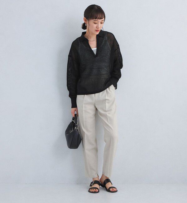 UNITED ARROWS green label relaxing「メッシュ スキッパー ニット プルオーバー -ウォッシャブル-」|ニット・セーター|