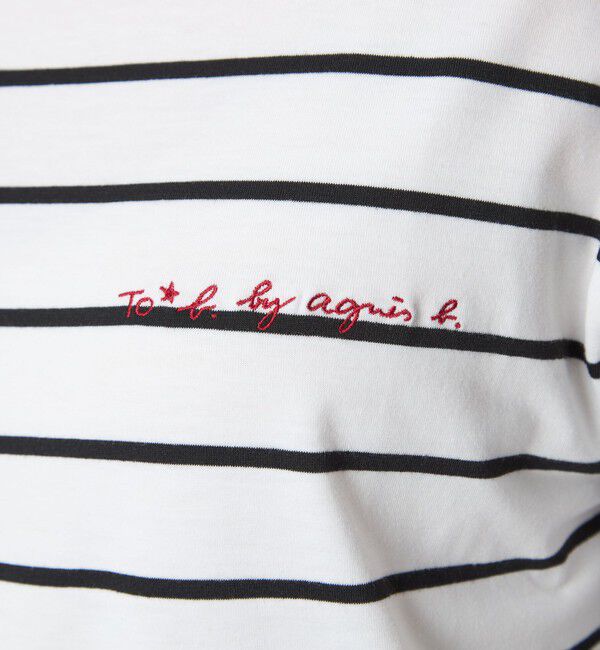 UNITED ARROWS green label relaxing「＜To b. by agnes b.コラボ＞ロゴ ロングスリーブ Tシャツ ボーダー」|Tシャツ・カットソー|