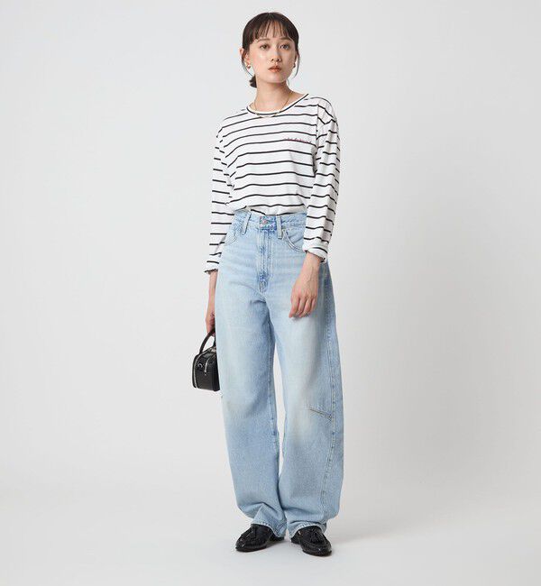 UNITED ARROWS green label relaxing「＜To b. by agnes b.コラボ＞ロゴ ロングスリーブ Tシャツ ボーダー」|Tシャツ・カットソー|